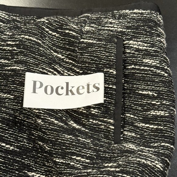 Talbots Tweed Wool Blend Black White Pockets Womens Lined Pencil Skirt Size 16 - Picture 8 of 11